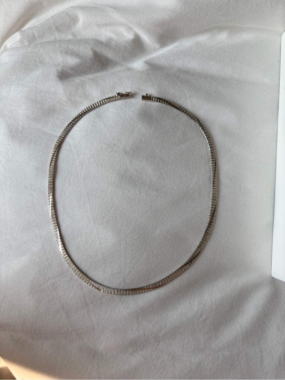 Vintage 925 Sterling Silver Herringbone Necklace